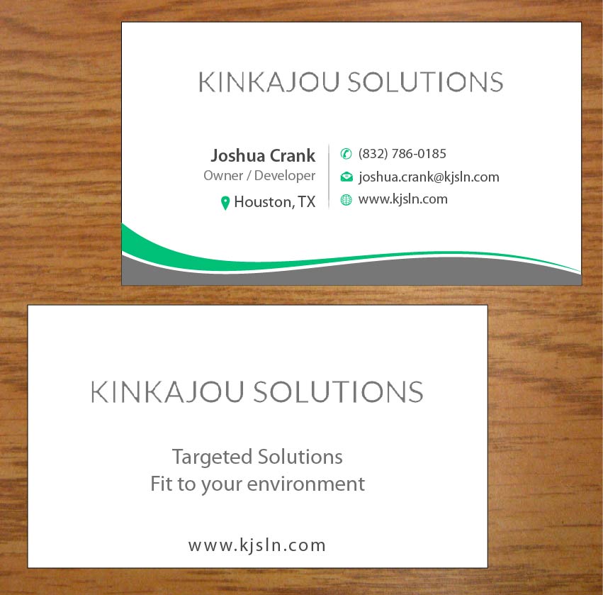 Business Card Design by Joy16589 for Kinkajou Solutions | Design #3317609