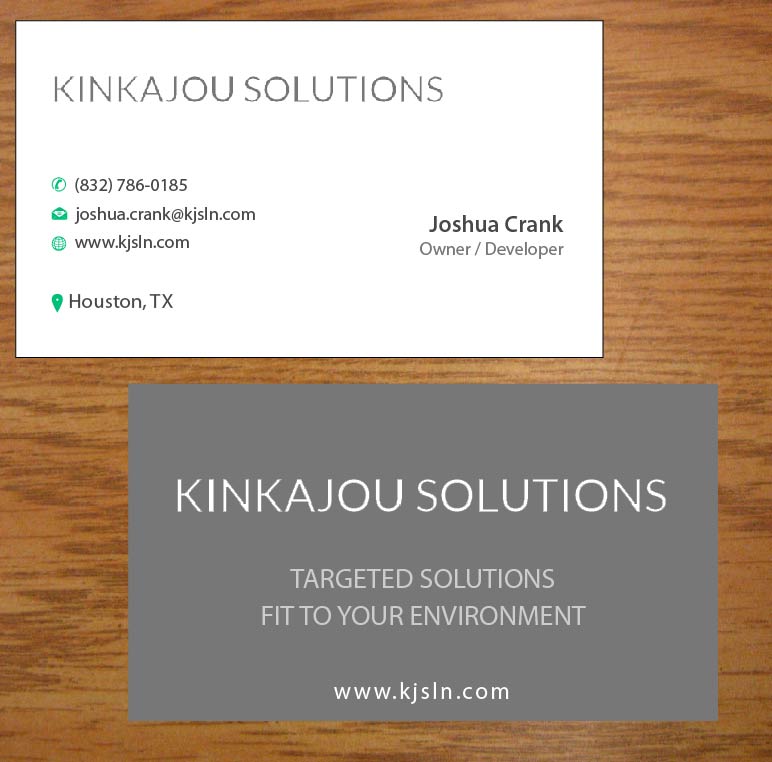 Business Card Design by Joy16589 for Kinkajou Solutions | Design #3317611