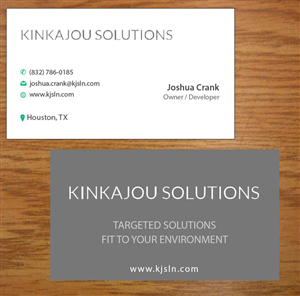 Business Card Design by Joy16589 for Kinkajou Solutions | Design: #3317611