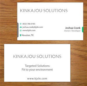 Business Card Design by Joy16589 for Kinkajou Solutions | Design: #3317614