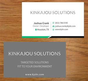 Business Card Design by Joy16589 for Kinkajou Solutions | Design: #3317632