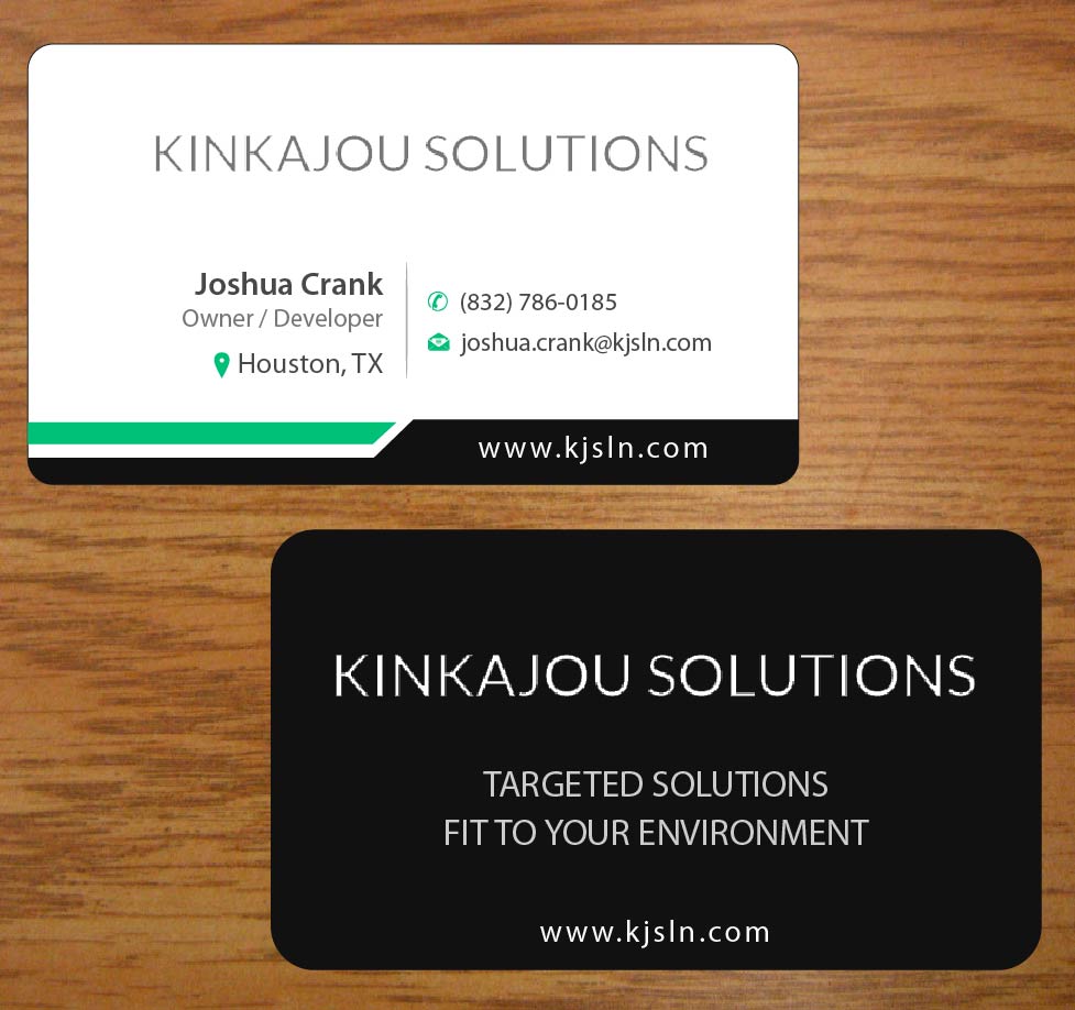Business Card Design by Joy16589 for Kinkajou Solutions | Design #3317671