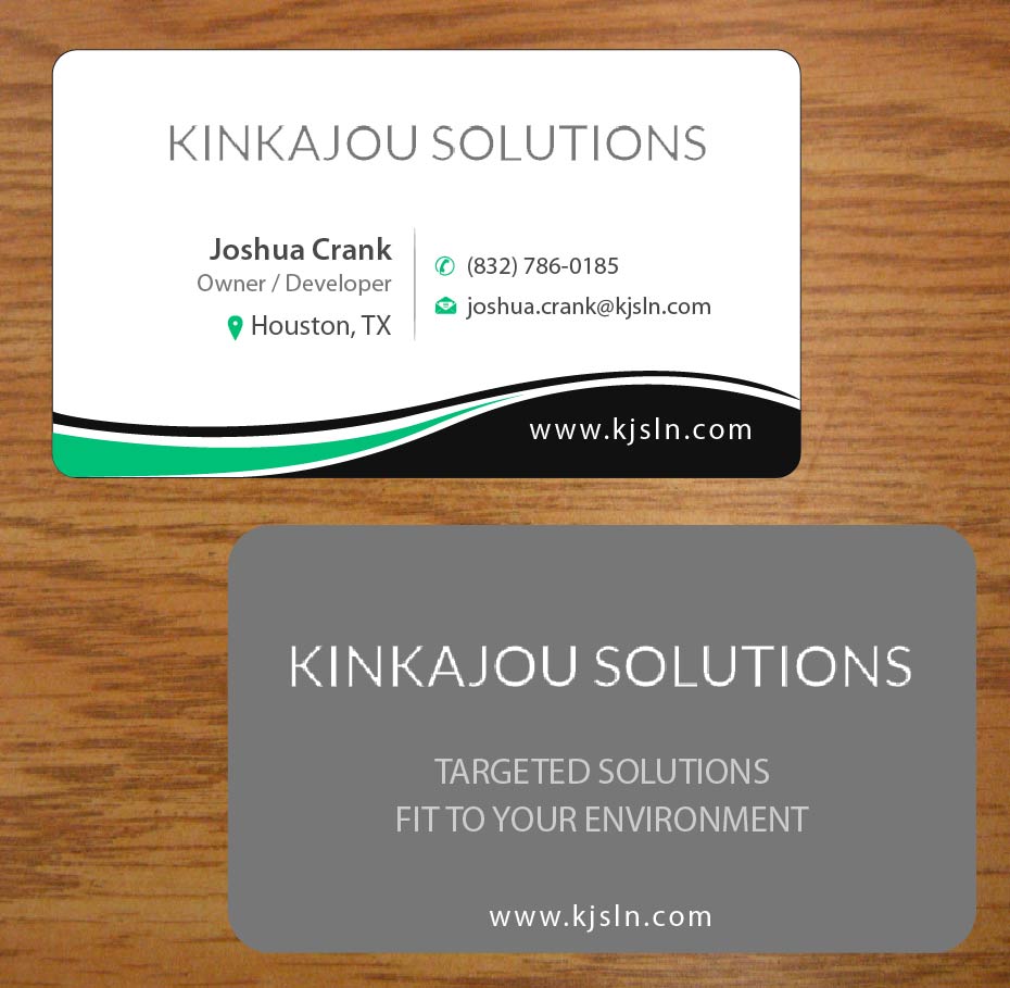 Business Card Design by Joy16589 for Kinkajou Solutions | Design #3317673