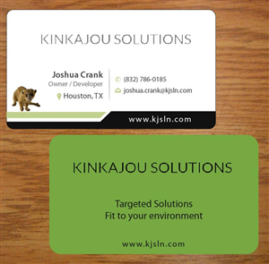Business Card Design by Joy16589 for Kinkajou Solutions | Design: #3323266