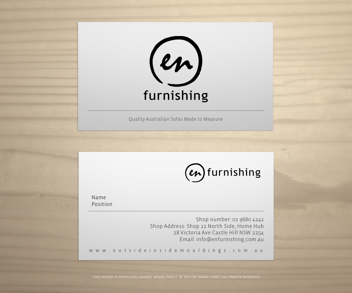 Business Card Design by Daniel Caso Design for En Furnishing | Design #3321567