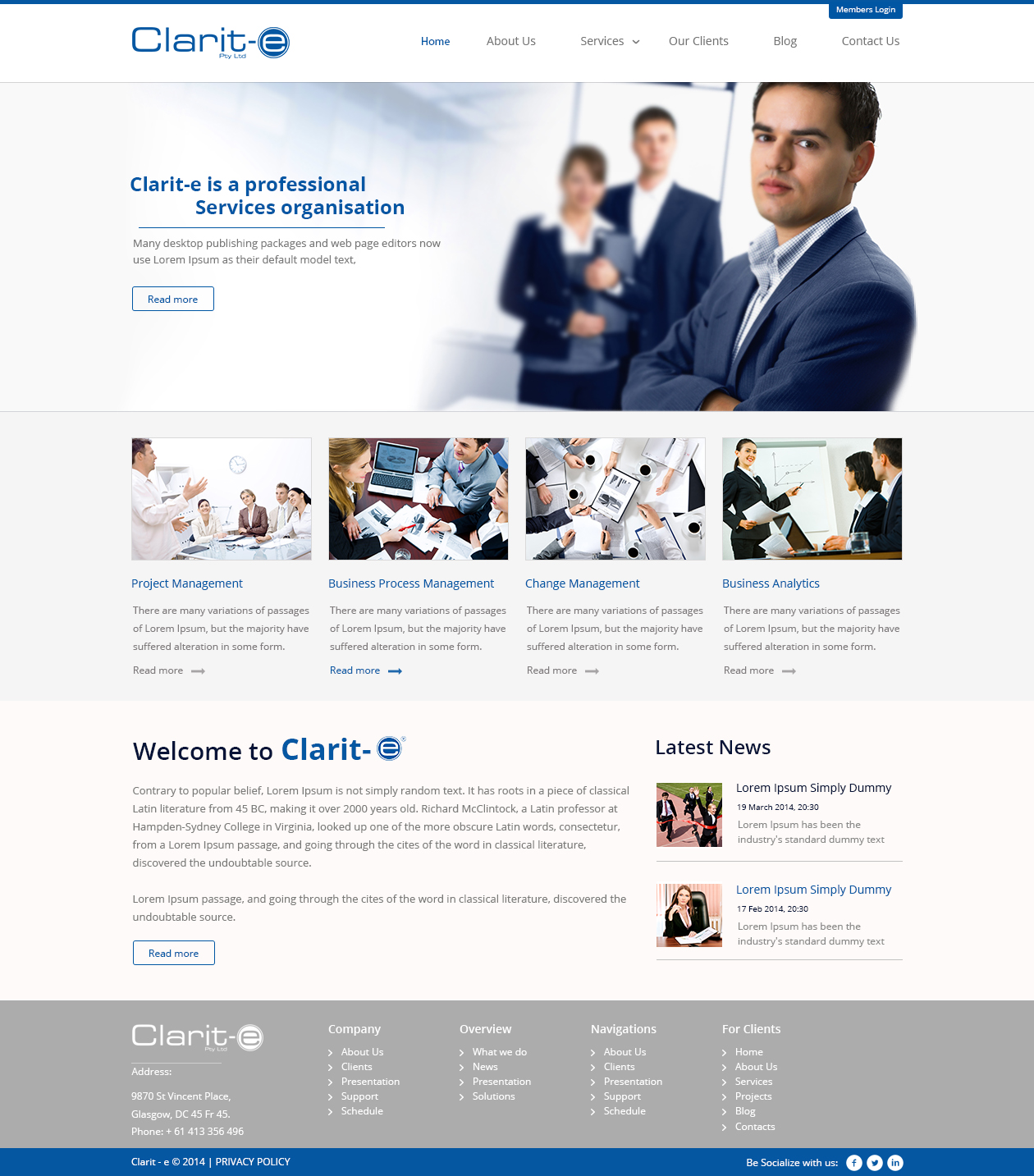 Web Design par ThemeDesk Technology pour Clarit-e Pty Ltd | Design #3367322