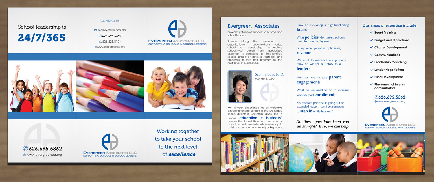 Broschüren-Design von Sbss für Evergreen Associates LLC | Design #3365313