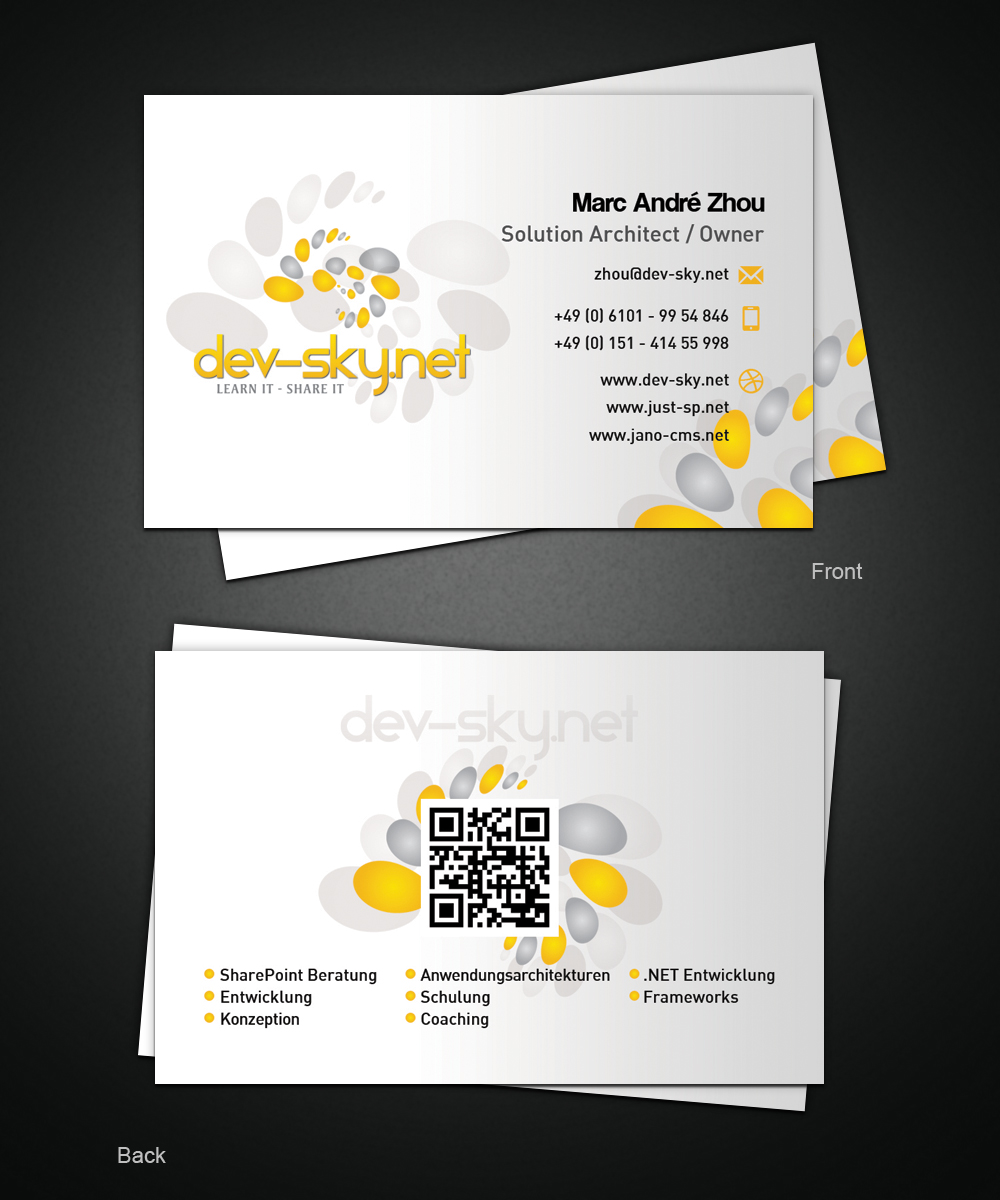 Visitenkarten-Design von Pixeleas für dev-sky.net | Design: #3322752