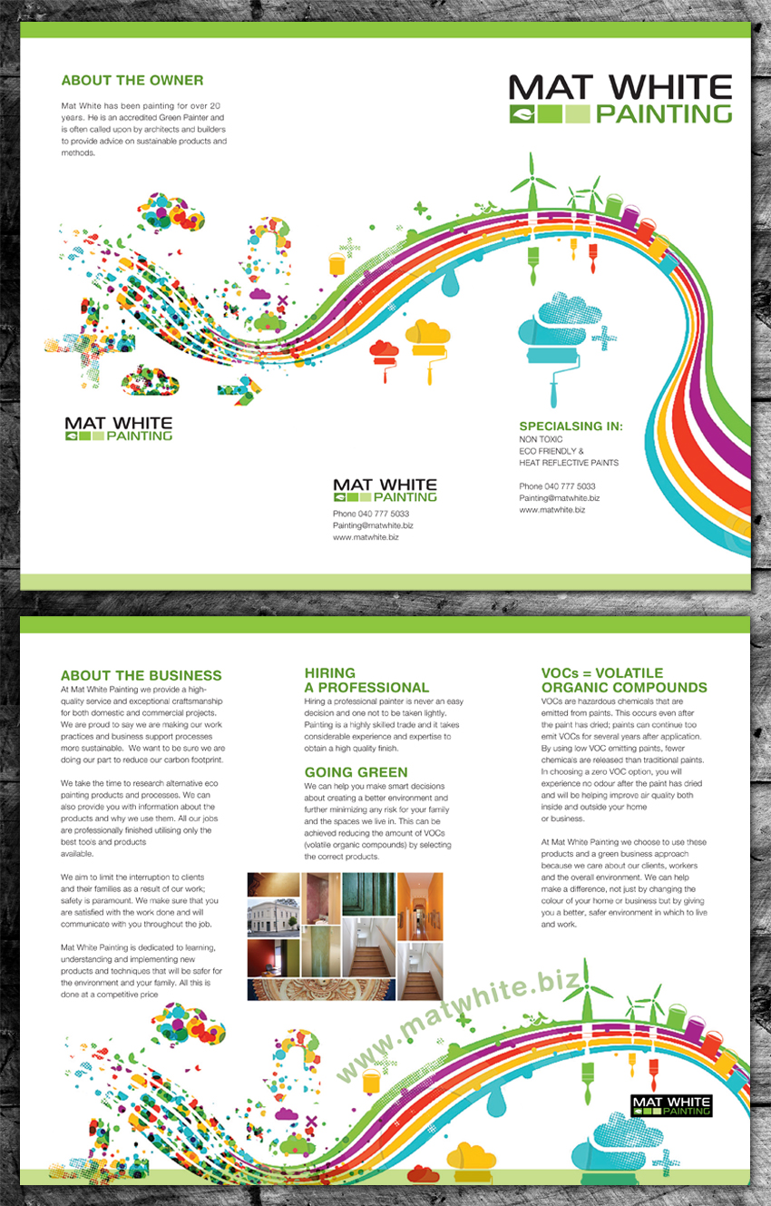 Brochure Design by Craig Steel Design for Mat white painting | Design #817482