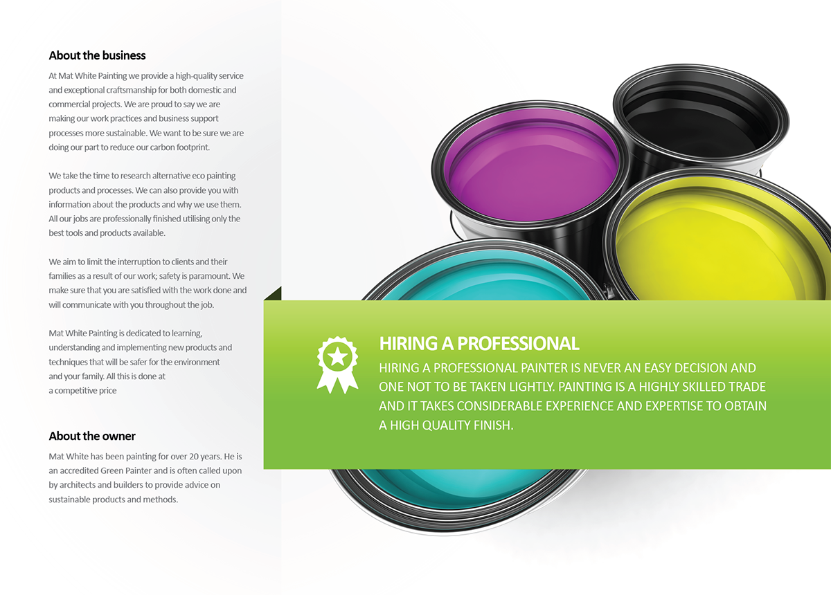 Brochure Design by Fuxxo Works for Mat white painting | Design #816911