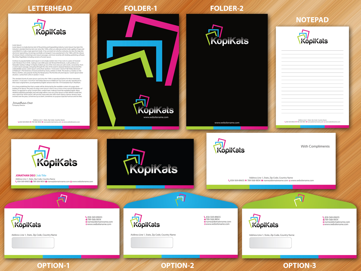Stationery Design by Sarmishtha Chattopadhyay_loginchange for KopiKats | Design #3336125