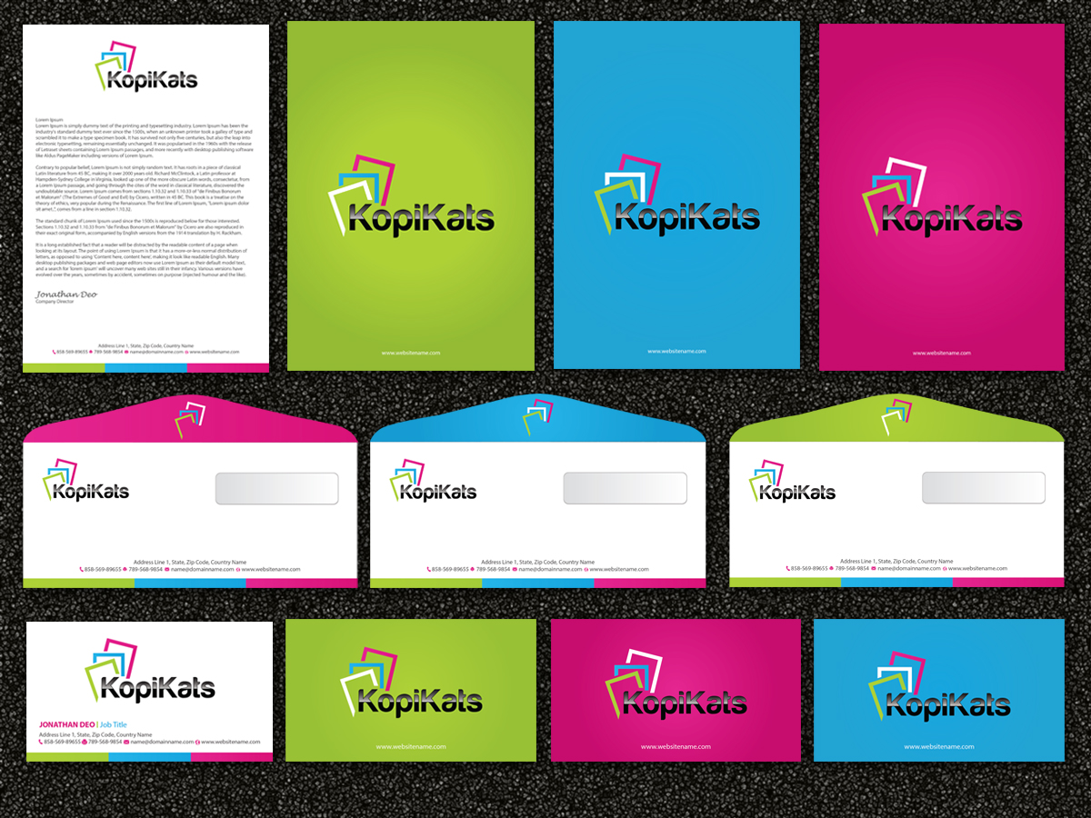Stationery Design by Sarmishtha Chattopadhyay_loginchange for KopiKats | Design #3339395