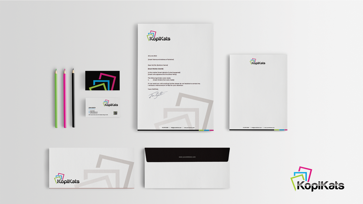 Stationery Design by Sarah Mathews for KopiKats | Design #3337466
