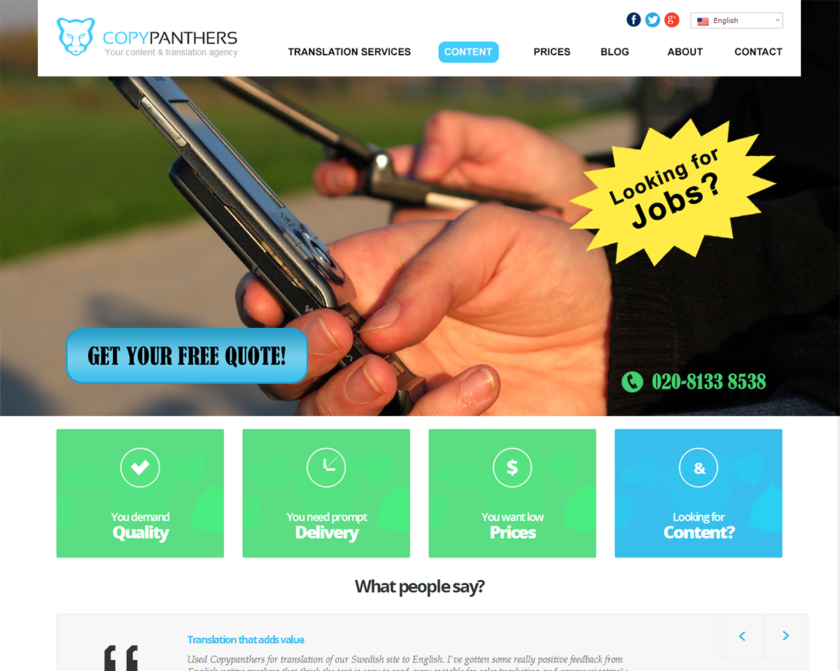 Web Design by M79 for Panter Tercumanlik | Design #3339264