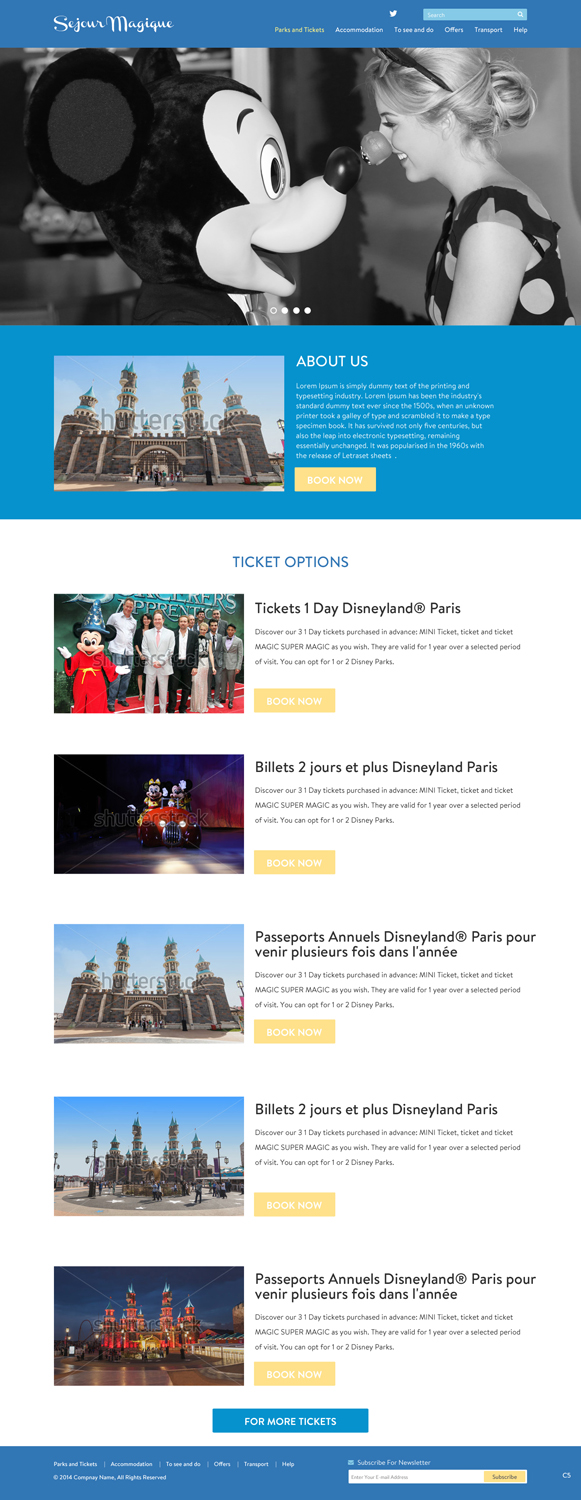 Web-Design von pb für Billets Parcs | Design: #5160673