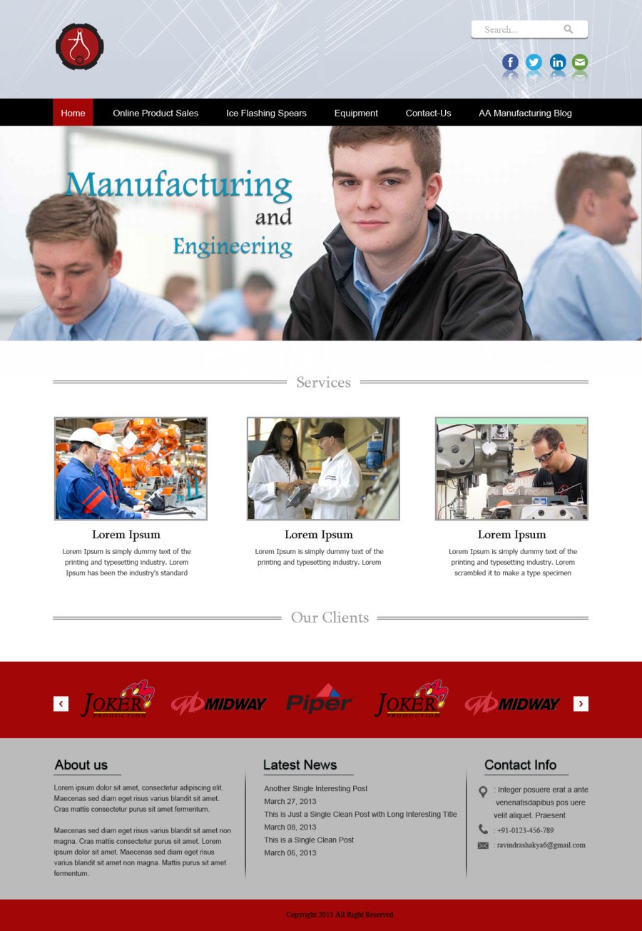 Web Design by GlobalTech for AA Manufacturing And Engineering, LLC | Design #3381019
