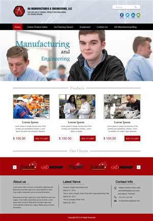 Web Design by GlobalTech for AA Manufacturing And Engineering, LLC | Design: #3392041
