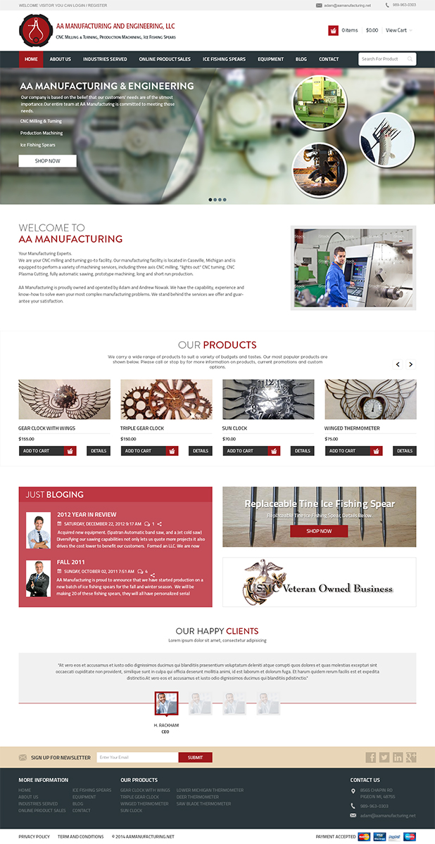 Web Design by Mayank Patel for AA Manufacturing And Engineering, LLC | Design #3436420