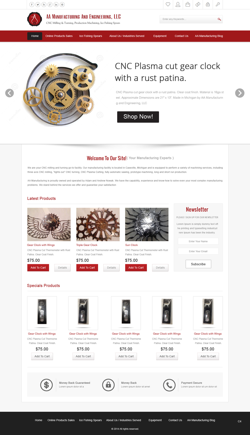 Diseño Web por pb para AA Manufacturing And Engineering, LLC | Diseño #3360842