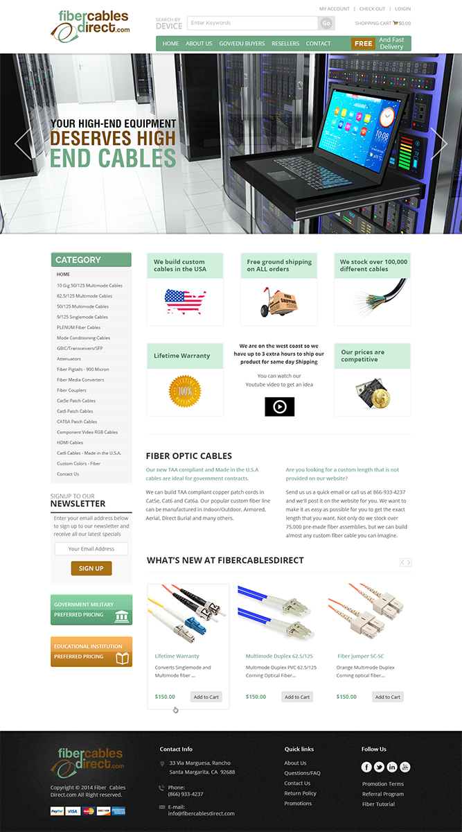 Wordpress Design by Mayank Patel for FiberCablesDirect.com | Design #3418278