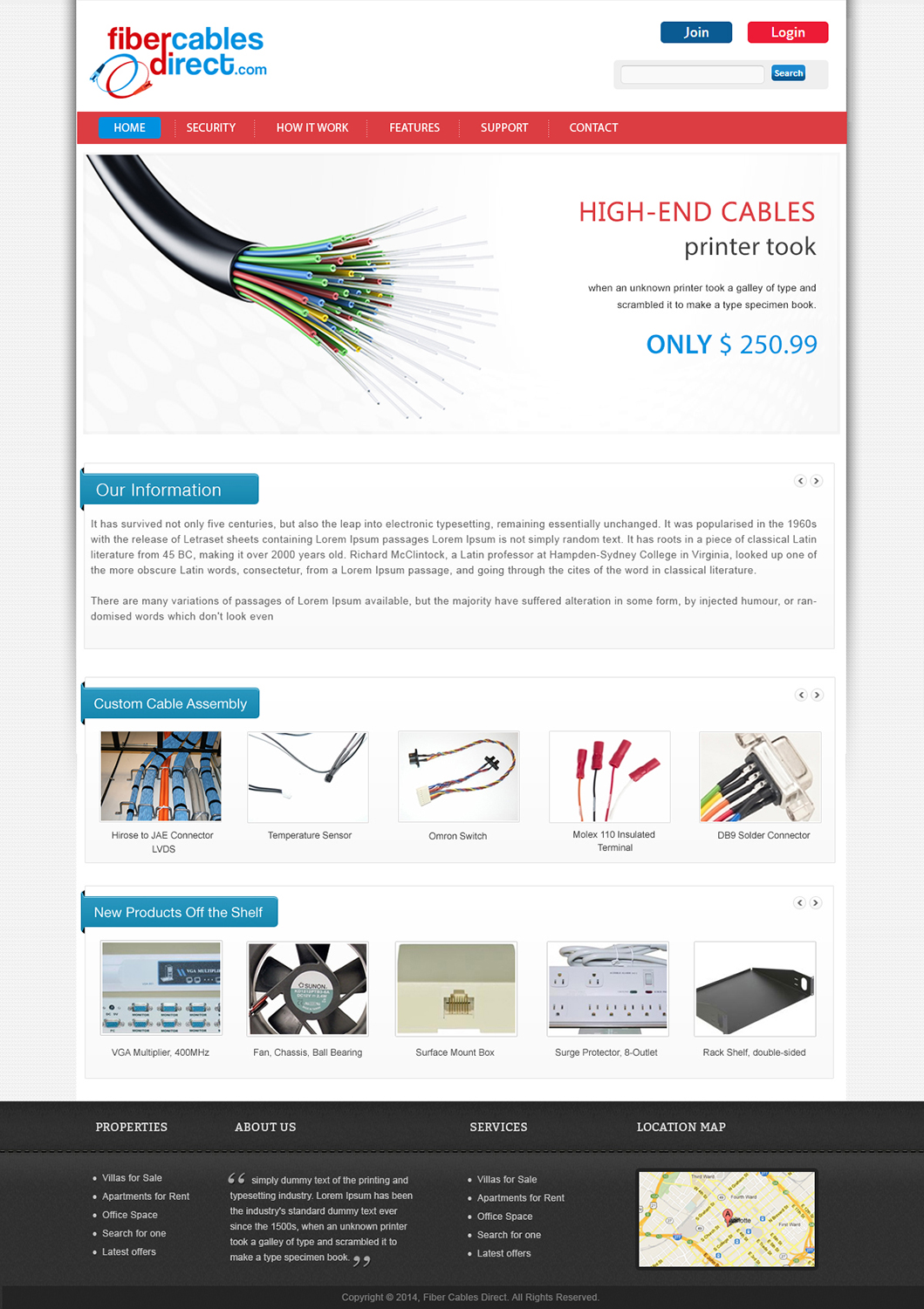 Wordpress Design by webxvision for FiberCablesDirect.com | Design #3463350