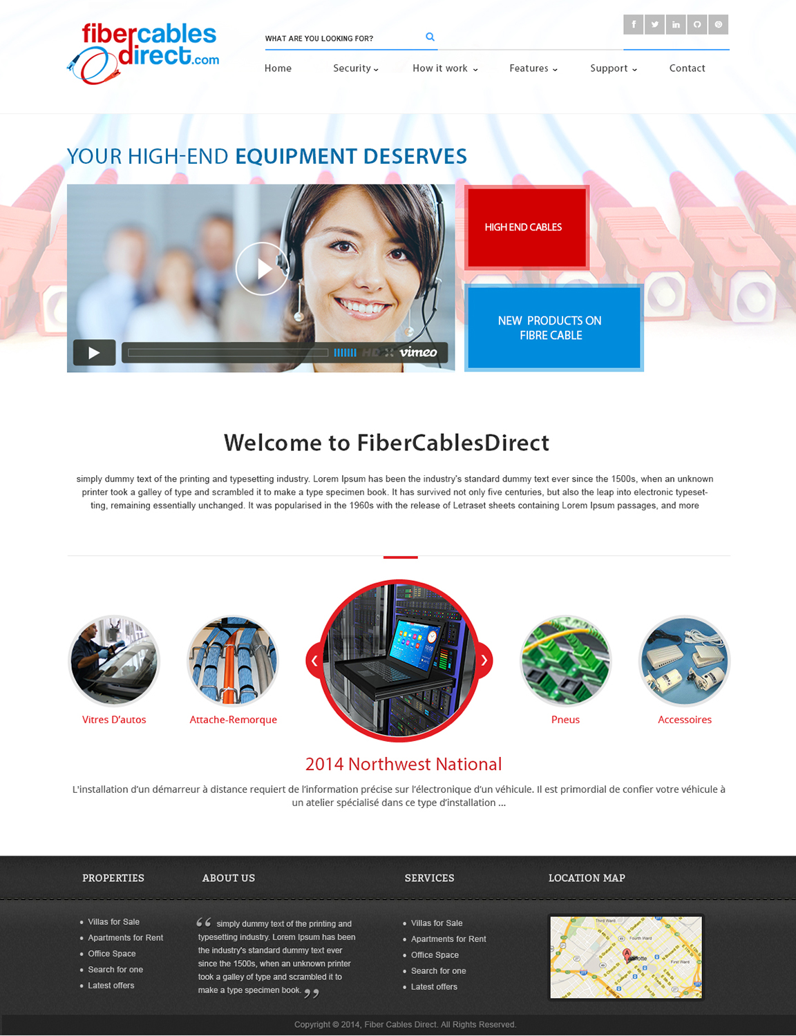Wordpress Design by webxvision for FiberCablesDirect.com | Design #3466371