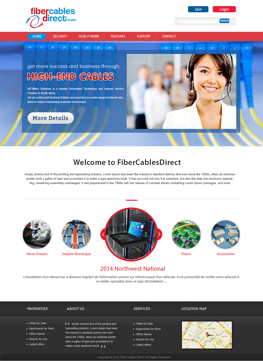 Wordpress Design by webxvision for FiberCablesDirect.com | Design #3468773