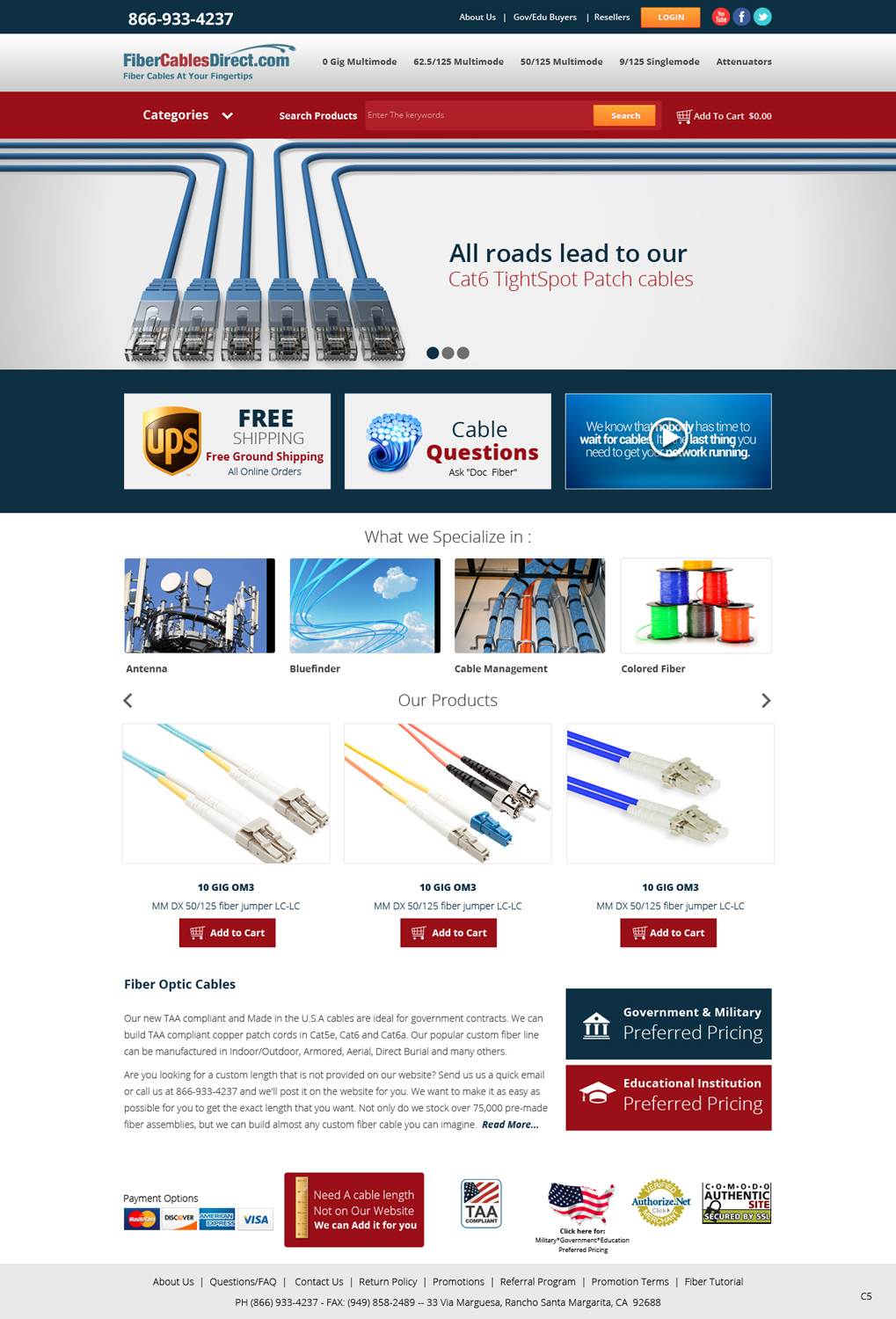 Wordpress Design by pb for FiberCablesDirect.com | Design #3352983