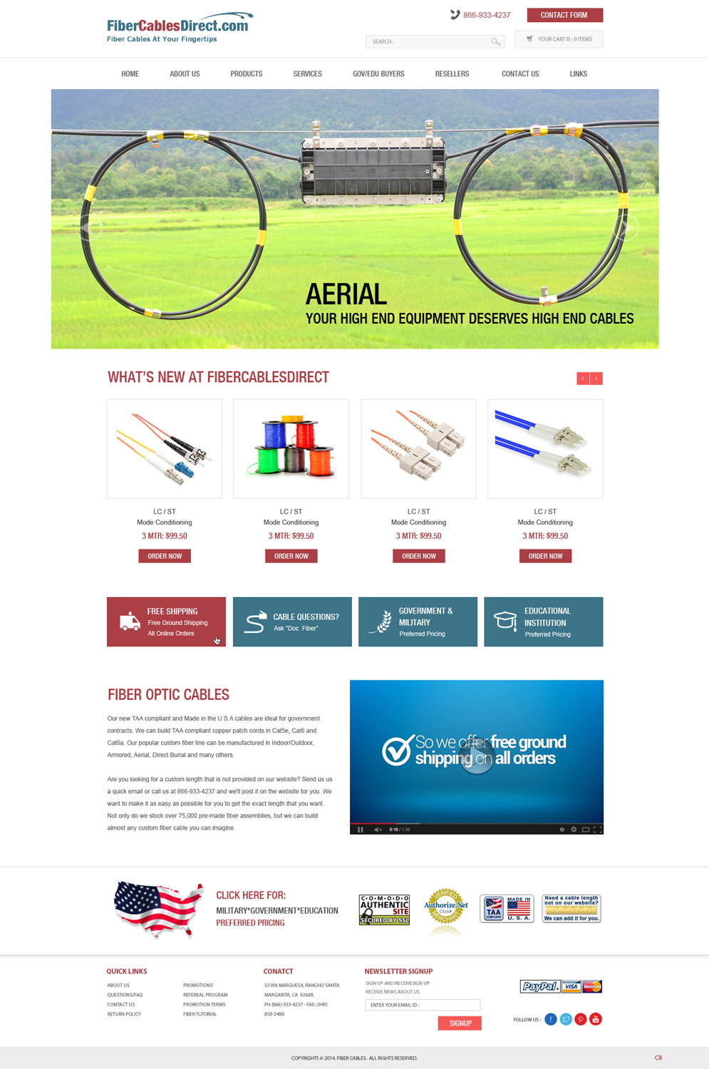 Wordpress Design by pb for FiberCablesDirect.com | Design #3352991