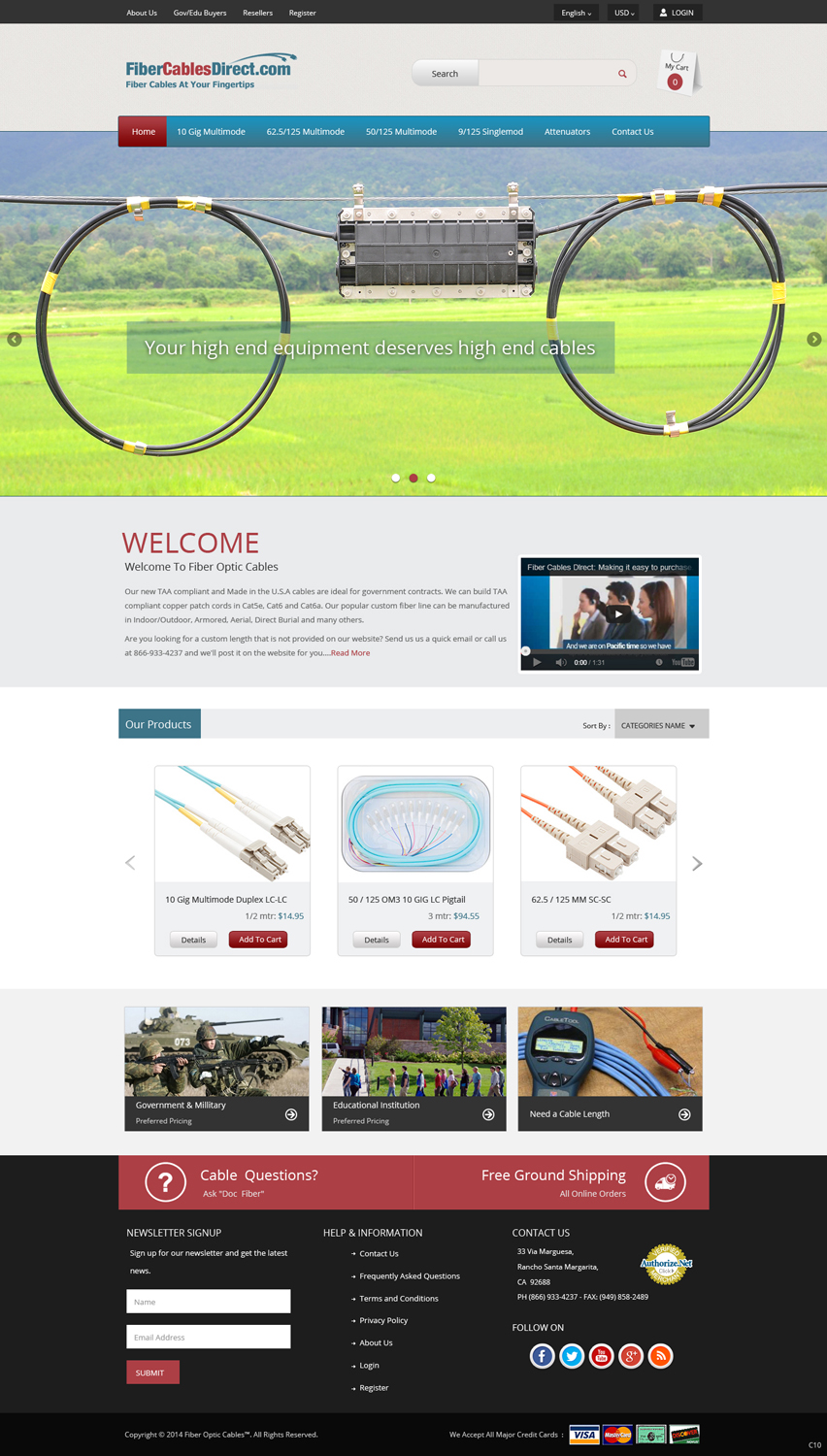 Wordpress Design by pb for FiberCablesDirect.com | Design #3353004