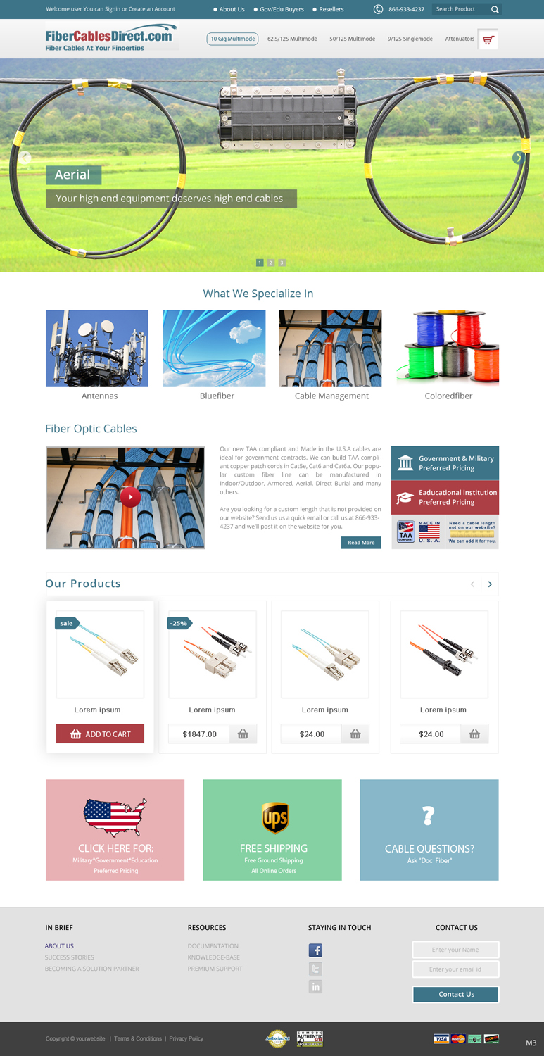 WordPress-Design von pb für FiberCablesDirect.com | Design #3353005