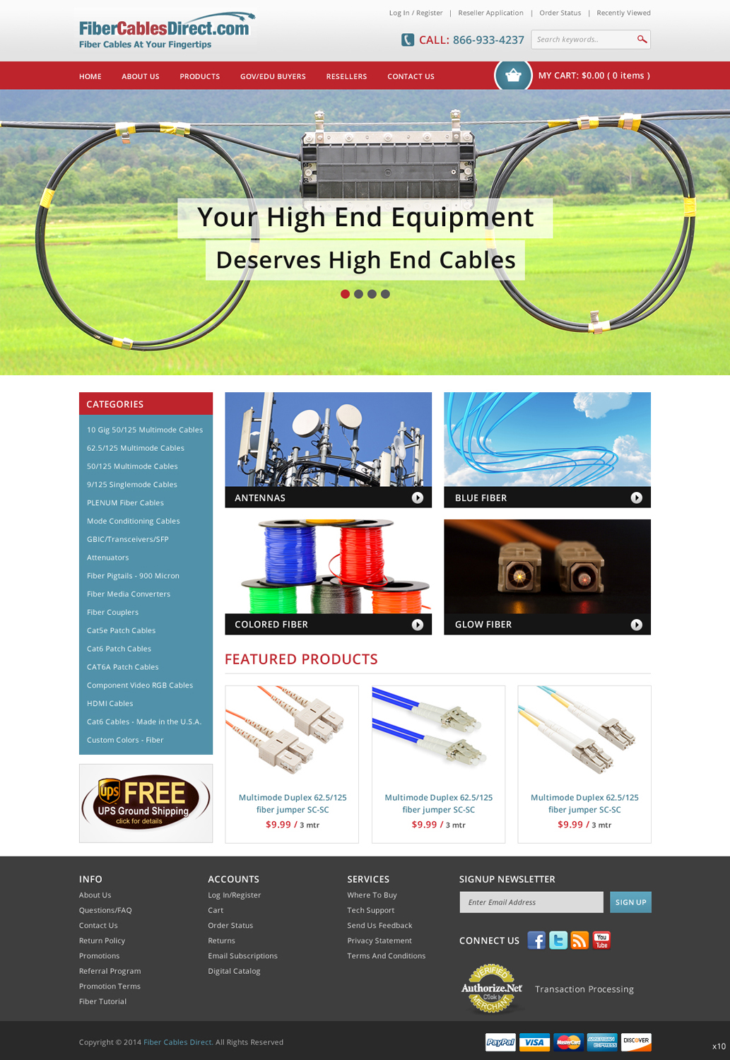 Wordpress Design by pb for FiberCablesDirect.com | Design #3355468
