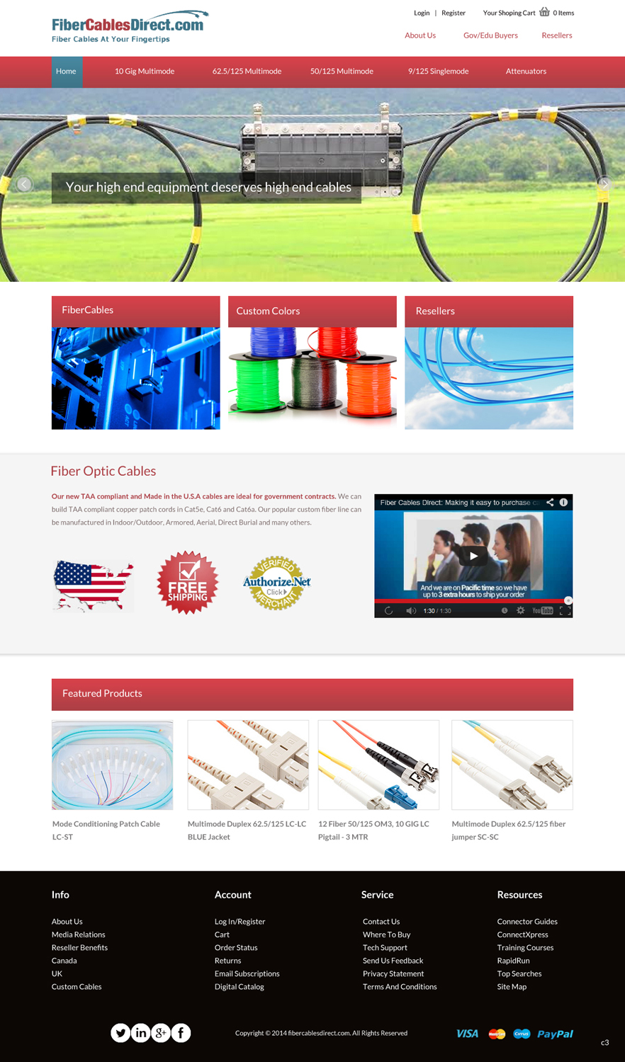 Wordpress Design by pb for FiberCablesDirect.com | Design #3356359