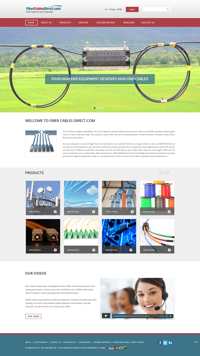 Wordpress Design by pb for FiberCablesDirect.com | Design #3356369