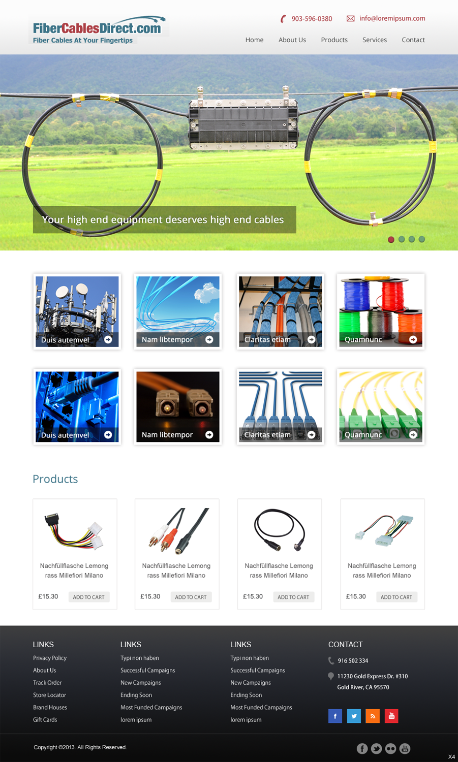 Wordpress Design by pb for FiberCablesDirect.com | Design #3360926