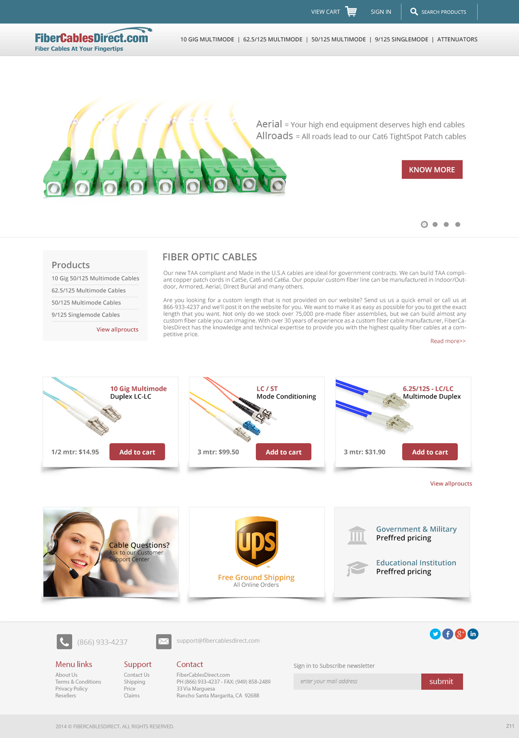 Wordpress Design by pb for FiberCablesDirect.com | Design #3368551