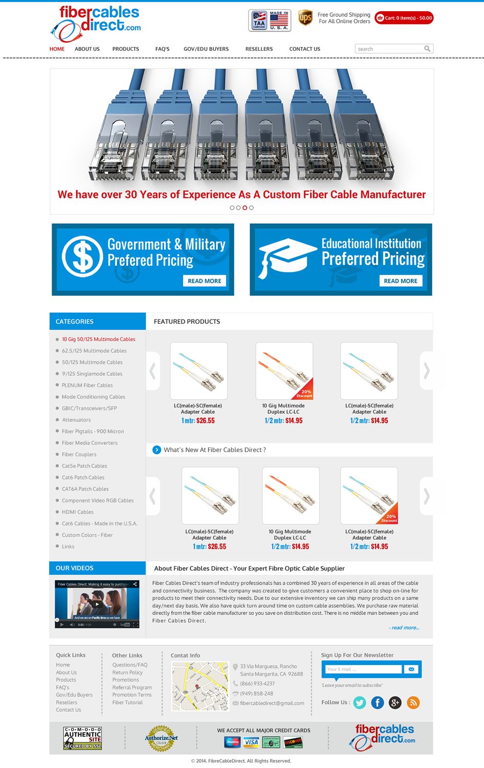 Wordpress Design by Sbss for FiberCablesDirect.com | Design #3452667