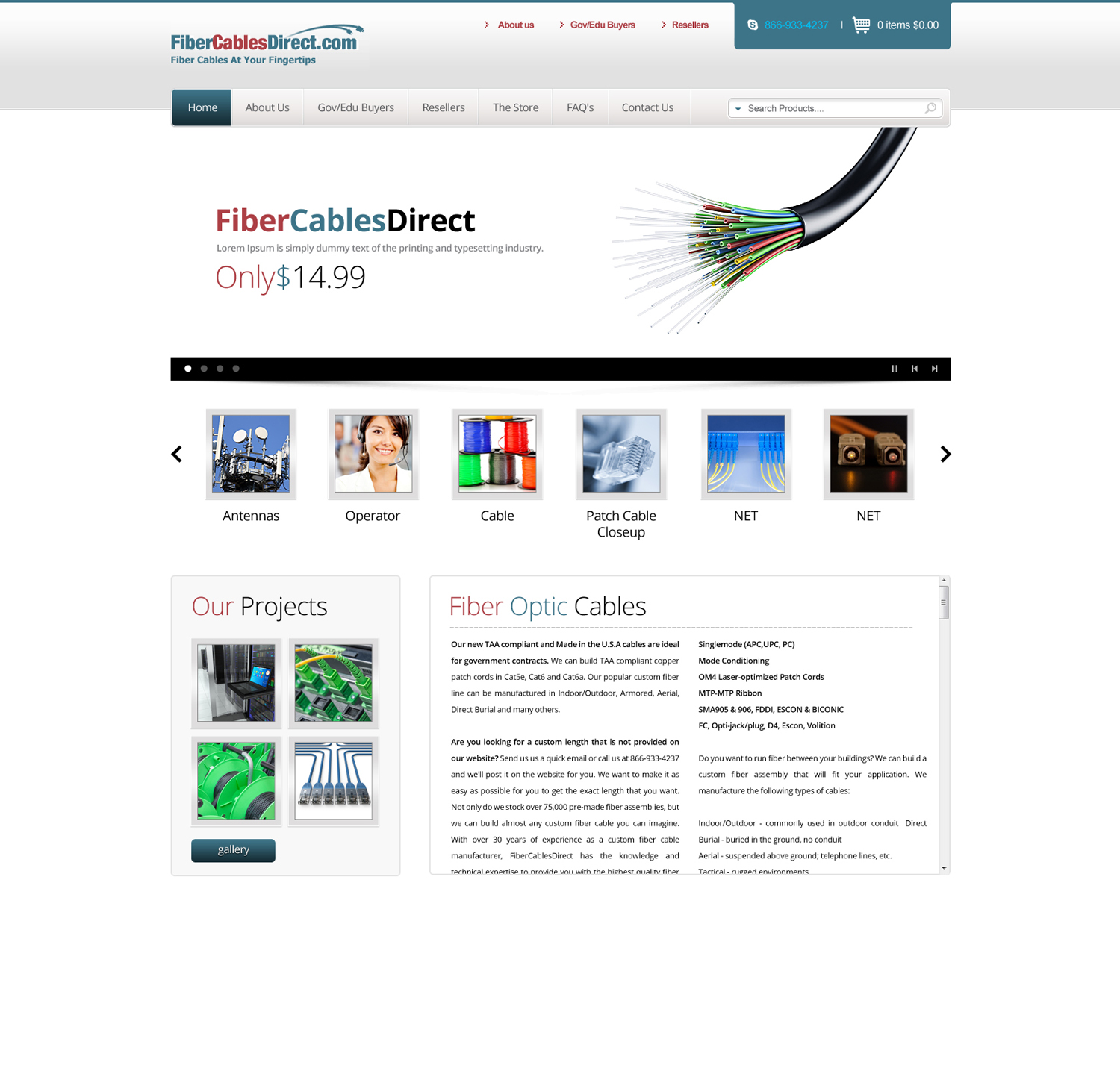 WordPress-Design von Impressive Sol für FiberCablesDirect.com | Design #3374433