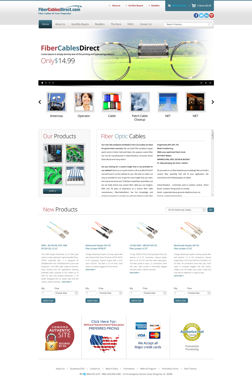 Wordpress Design by Impressive Sol for FiberCablesDirect.com | Design #3378834