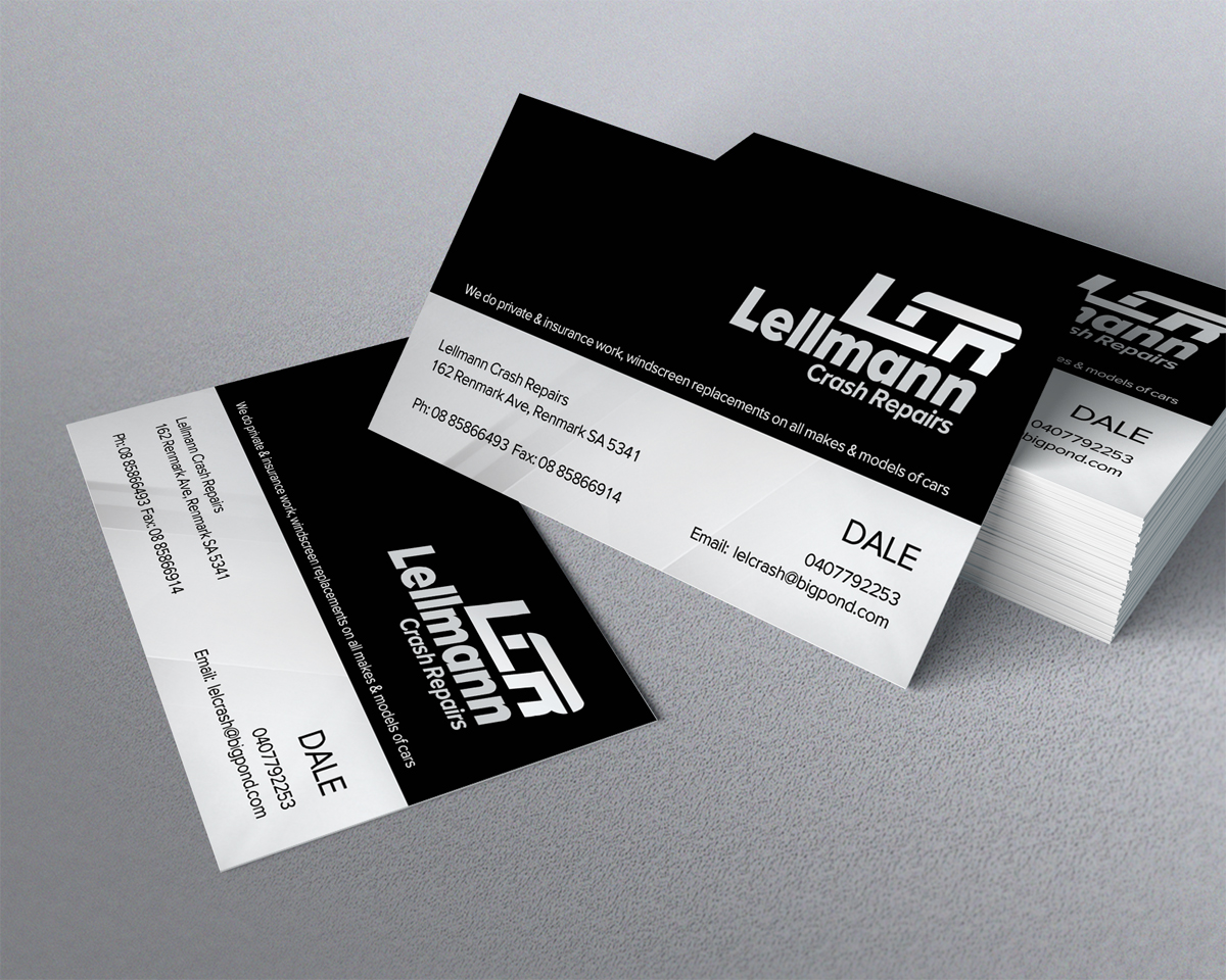 Business Card Design by diRtY.EMM for Lellmann Crash Repairs | Design #3378399