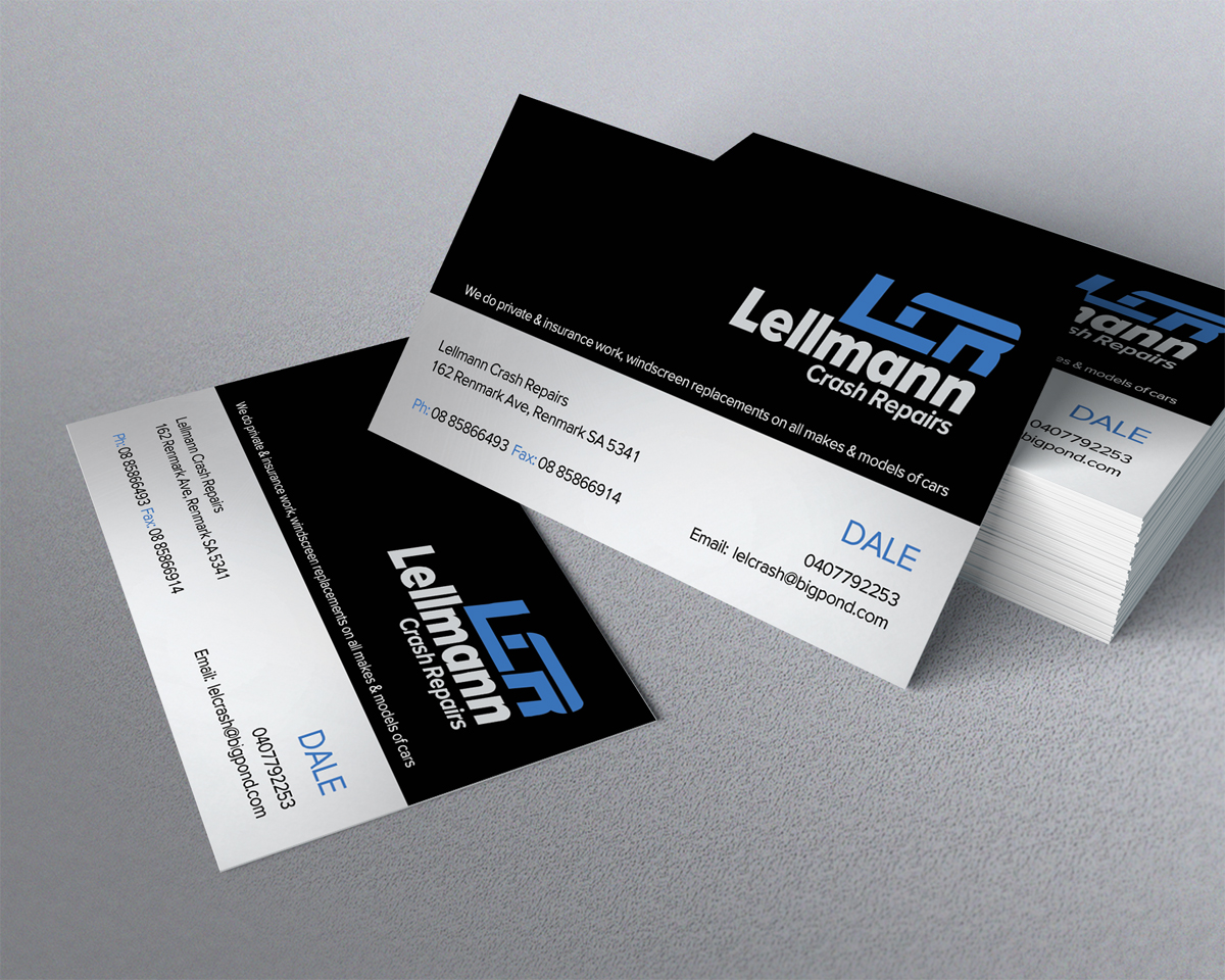 Business Card Design by diRtY.EMM for Lellmann Crash Repairs | Design #3393552