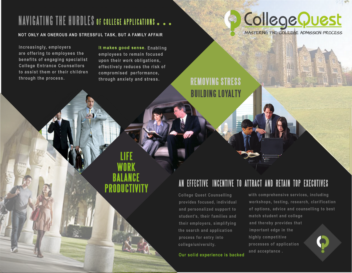Brochure Design by GrafiXotiX Studio of Design for College Quest Consulting, LLC | Design #860120