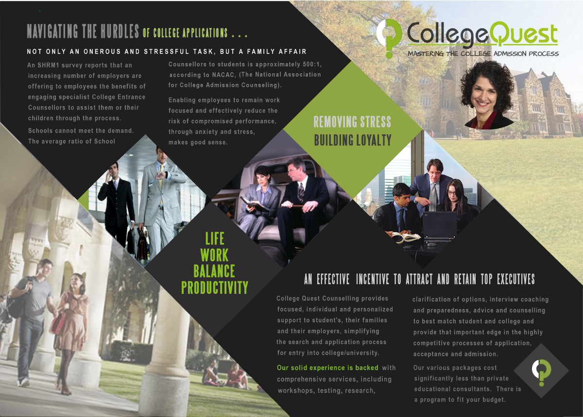 Brochure Design by GrafiXotiX Studio of Design for College Quest Consulting, LLC | Design #869301