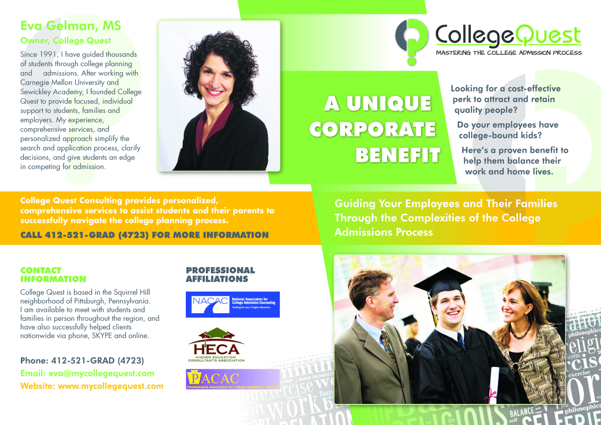 Brochure Design by Katyas Art and Design for College Quest Consulting, LLC | Design #851840