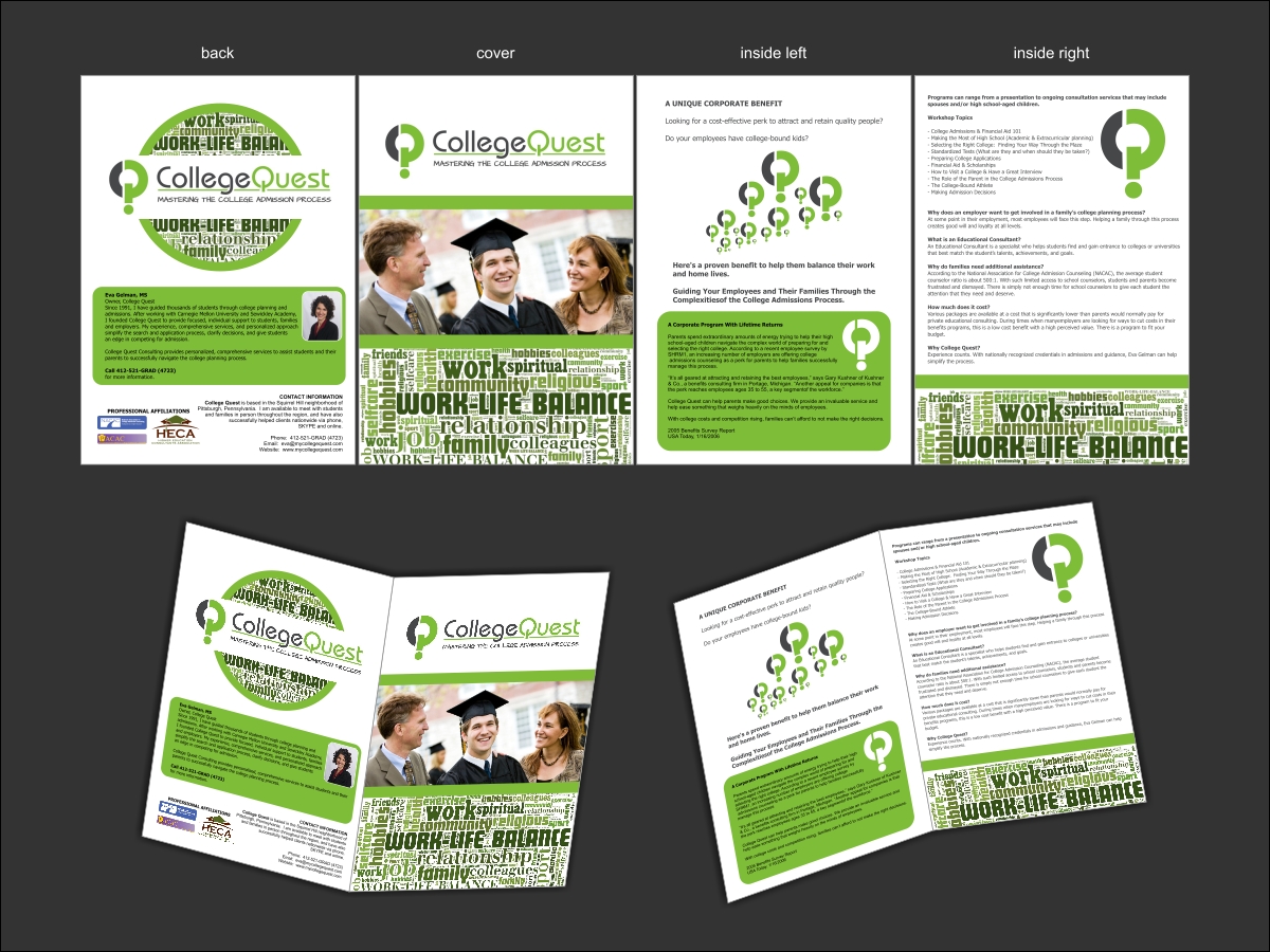 Brochure Design by SiddKidd for College Quest Consulting, LLC | Design #835758