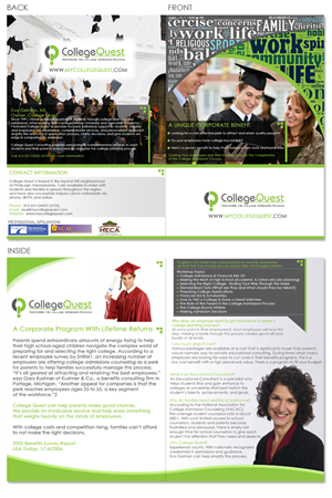 Diseño de Brochure por azakdesigns para College Quest Consulting, LLC | Diseño: #843847