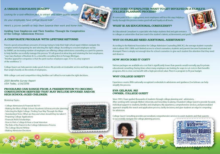 Brochure Design by DesignMedia for College Quest Consulting, LLC | Design #842671