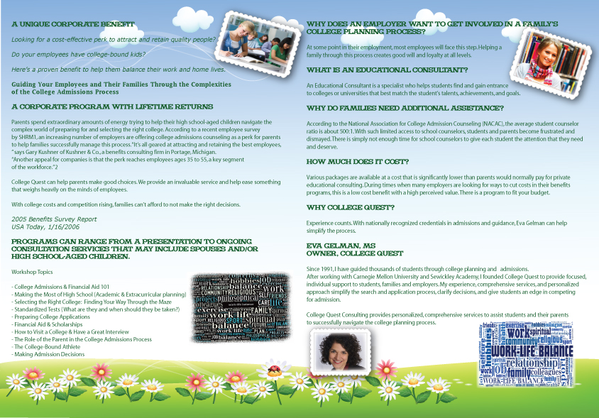 Diseño de Brochure por DesignMedia para College Quest Consulting, LLC | Diseño #855782