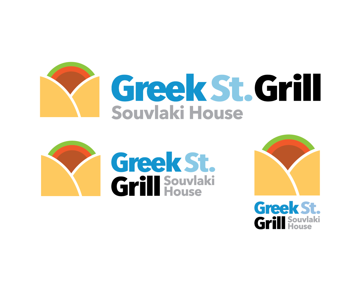 Logo Design by Brand and Publishing Design for Greek Street Grill | Design #3384321