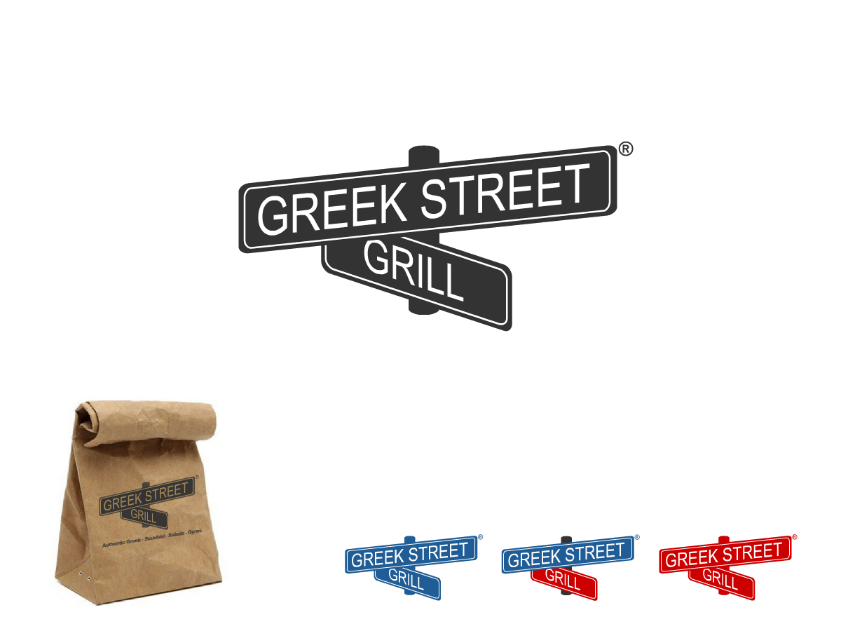 Logo Design by monkey for Greek Street Grill | Design #3355406